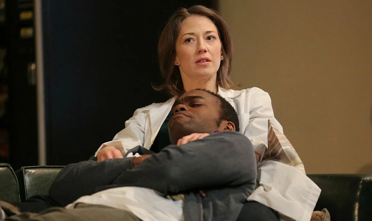 Carrie Coon on stage at Steppenwolf